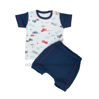 Футболка з шортами, футболка з машинками, костюм на хлопчика, футболка та шорти для малюків