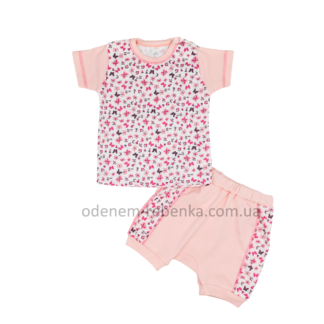 Футболка з шортами, футболка рожева, костюм на дівчинку, футболка та шорти для малюків