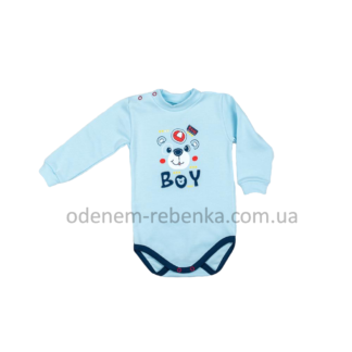 Дитяче тепле боді, голубое боди тёплое для мальчика