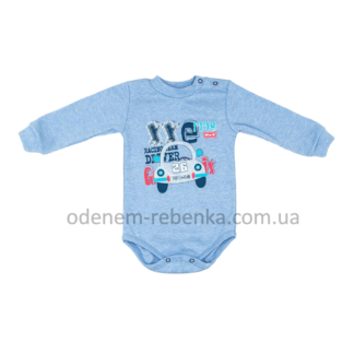 Дитяче тепле боді, голубое боди тёплое для мальчика