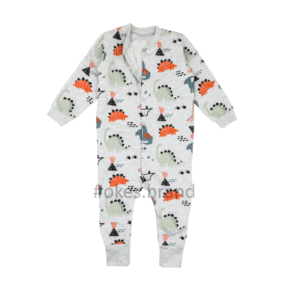 Чоловічок на хлопчика теплий, чоловічок з динозаврами, комбінезон для хлопчиків теплий, сліп для хлопчика, піжамка на хлопчика, комбінезон з динозаврами