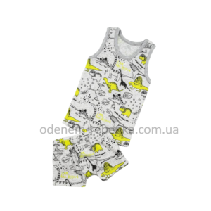 комплект майка c боксерами с динозаврами, майка с трусами, білизна для хлопчика з динозаврами