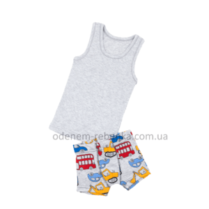 комплект майка c боксерами с машинками, майка с трусами, білизна для хлопчика з машинками