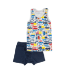 Комплект майка c боксерами с машинками, майка с трусами, білизна для хлопчика з машинками, майка з шортами, майка та боксери з машинками