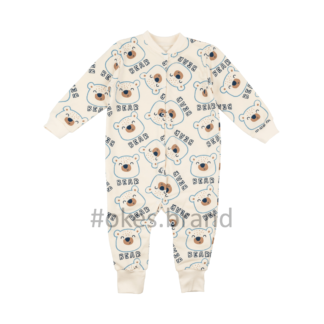 Чоловічок дитячий теплий з ведмедиками, ромпер дитячий, ромпер украина, ромпер для малюка, комбінезон теплий дитячий, дитячий ромпер, ромпер 12-24, слип 12-24, слип для мальчика, піжамка дитяча