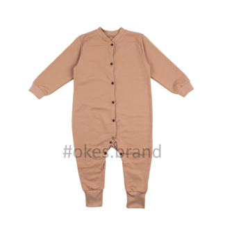 Чоловічок дитячий теплий кавового кольору, ромпер дитячий, ромпер украина, ромпер для малюка, комбінезон теплий дитячий, дитячий ромпер, ромпер 12-24, слип 12-24, слип для мальчика, піжамка дитяча
