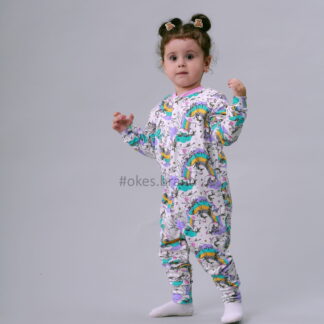 Дитячий чоловічок 9-18, сліп, комбінезон для дівчинки, сліп для дівчинки, піжамка дитяча, чоловічок для малюків, чоловічок з єдинорогами, чоловічок 18-24, піжамка для дівчинки, слип на девочку, слип детский