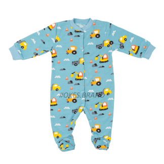 Комбінезон для новонародженого теплий, чоловічок для новонародженого теплий, ромпер для малюка, чоловічок дитячий з машинками