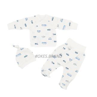 Комплект в пологовий будинок на виписку, одяг для малят, одяг для немовлят, дитячий трикотаж на виписку, набір на виписку з пологового будинку, речі для роддому, сумка в роддом, повзуни з машинками